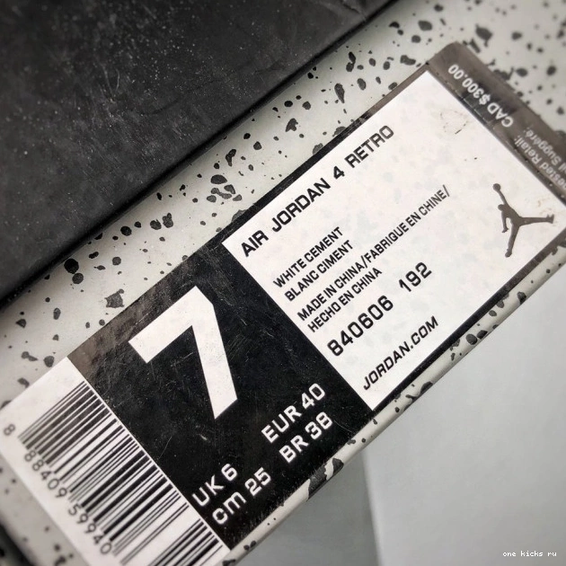 Rep (nike) OG White Jordan 840606-192 Cement Air 4 0703